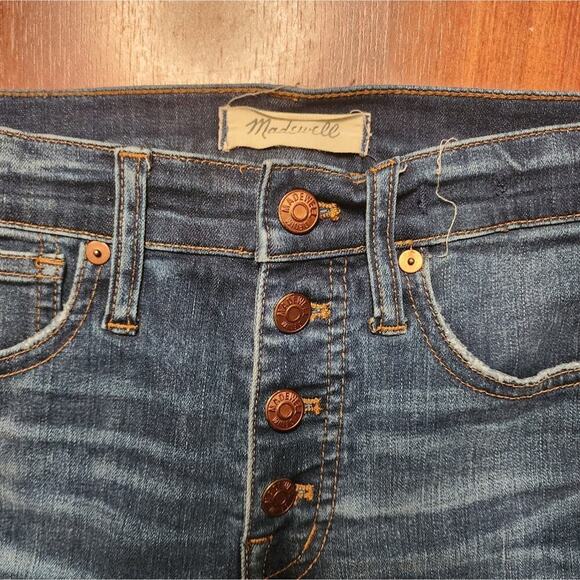 MADEWELL HIGH RISE SKINNY DISTRESSED RAW HEM SIZE 25 - Picture 5 of 10